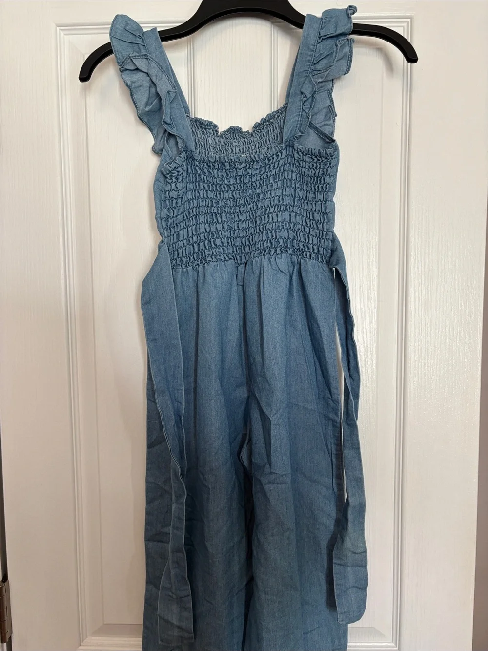 btween Light Blue Ruffle Strap Wide-Leg Jumpsuit